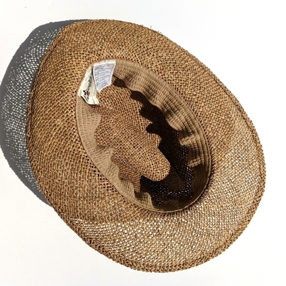 Walt Disney World 90's Vintage Fedora Style Straw Hat with Leather Band Brown - Picture 9 of 12